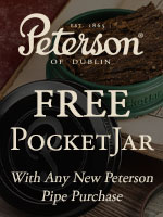 Free PocketJar With Any New Peterson Pipe Purchase