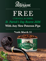 Free St. Patrick's Day Reserve 2026 With Any New Peterson Pipe