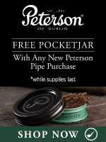 Free PocketJar With Any New Peterson Pipe Purchase