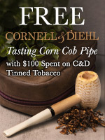 Free C&D Tasting Corn Cob Pipe with $100 Spent on C&D Tins