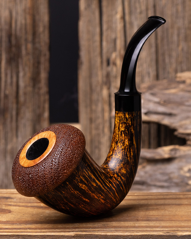 marTelo Smooth Calabash with Sandblasted Sucupira and 18k Golden Dots