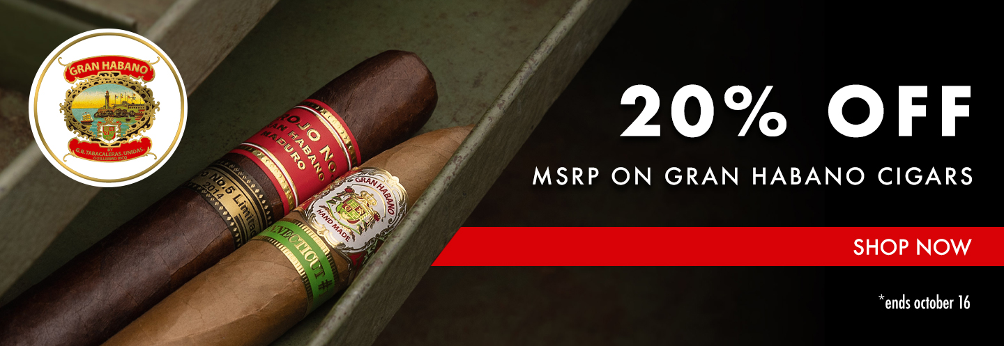 20% Off MSRP on Gran Habano Cigars