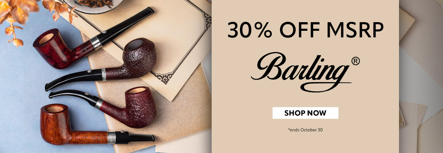 30% Off MSRP on Barling Pipes