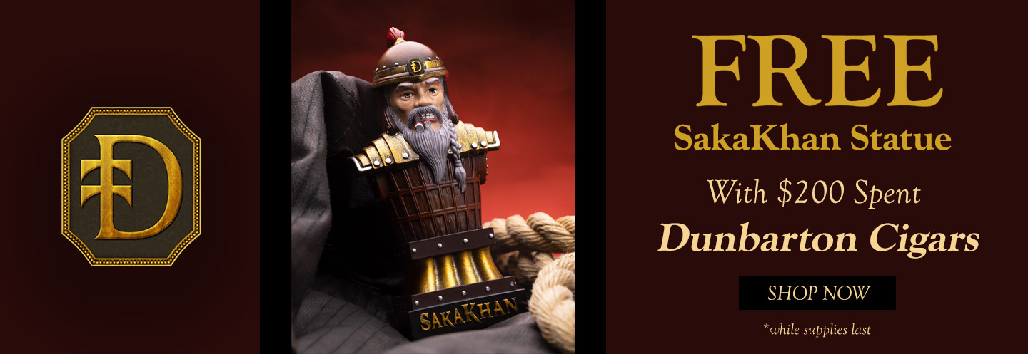 Free SakaKhan Statue with $200 Spent on Dunbarton Cigars